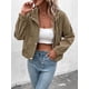 thumbnail image 5 of Chaqueta Ligera de para Mujer, de Larga, con Cremallera y Botones A Presión, para Otoño. Marrón S, 5 of 10
