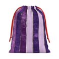 thumbnail image 3 of Super Soft Fabric Gift Bag Contraction Free Bag Mouth Pull Rope Design Red Ribbon Mouth For The Festival Violet Violet Stripe_2 Small, 3 of 8