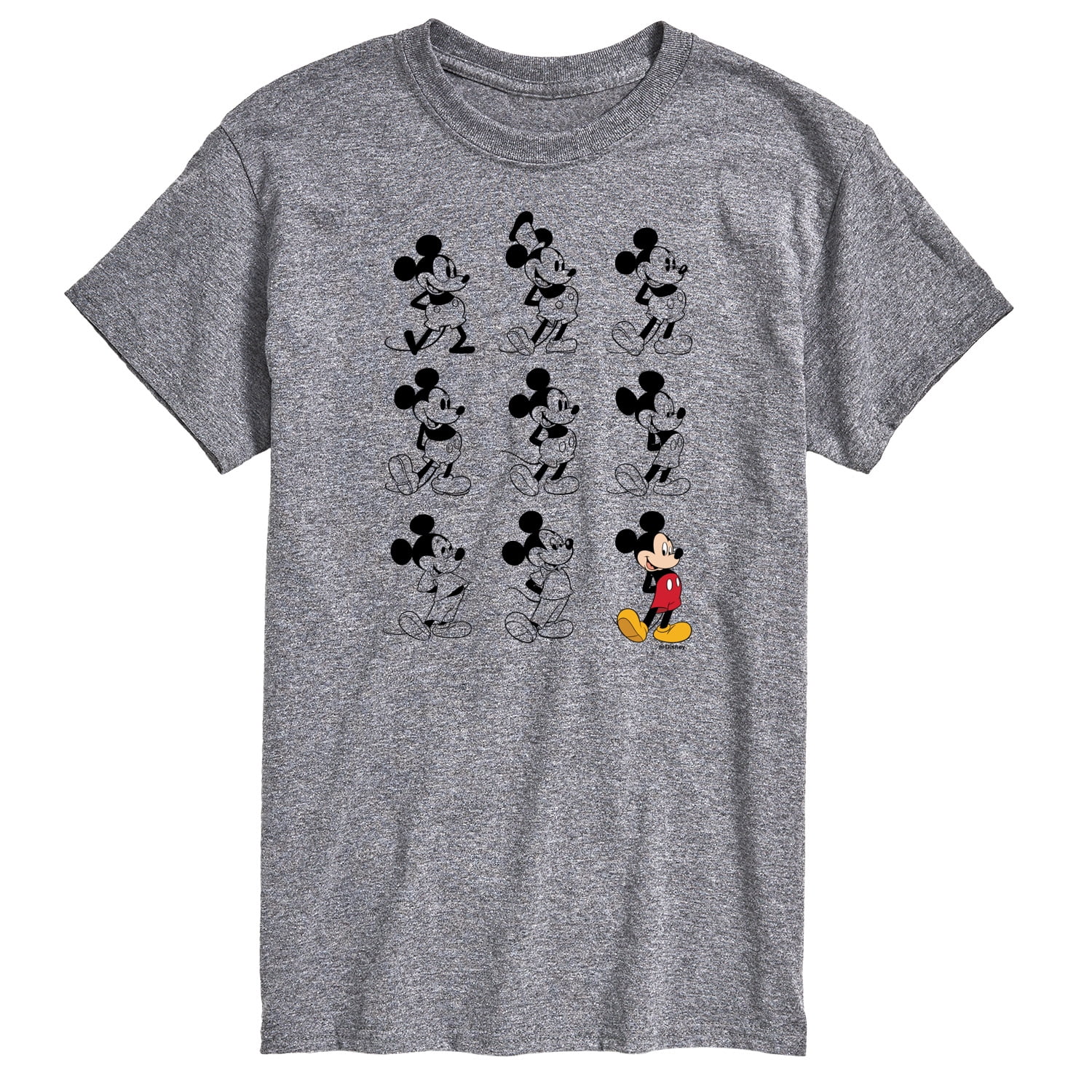 Mickey Mouse Men's Grey Original Classic T-Shirt-Small