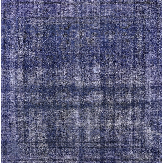 Ahgly Company Machine Washable Indoor Square Industrial Modern Periwinkle Purple Area Rugs, 3' Square