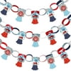 Big Dot of Happiness Fired Up Fire Truck - 90 Chain Links & 30 Paper Tassels Decor Kit - Baby Shower or Birthday Party Paper Chains Garland - 21 feet