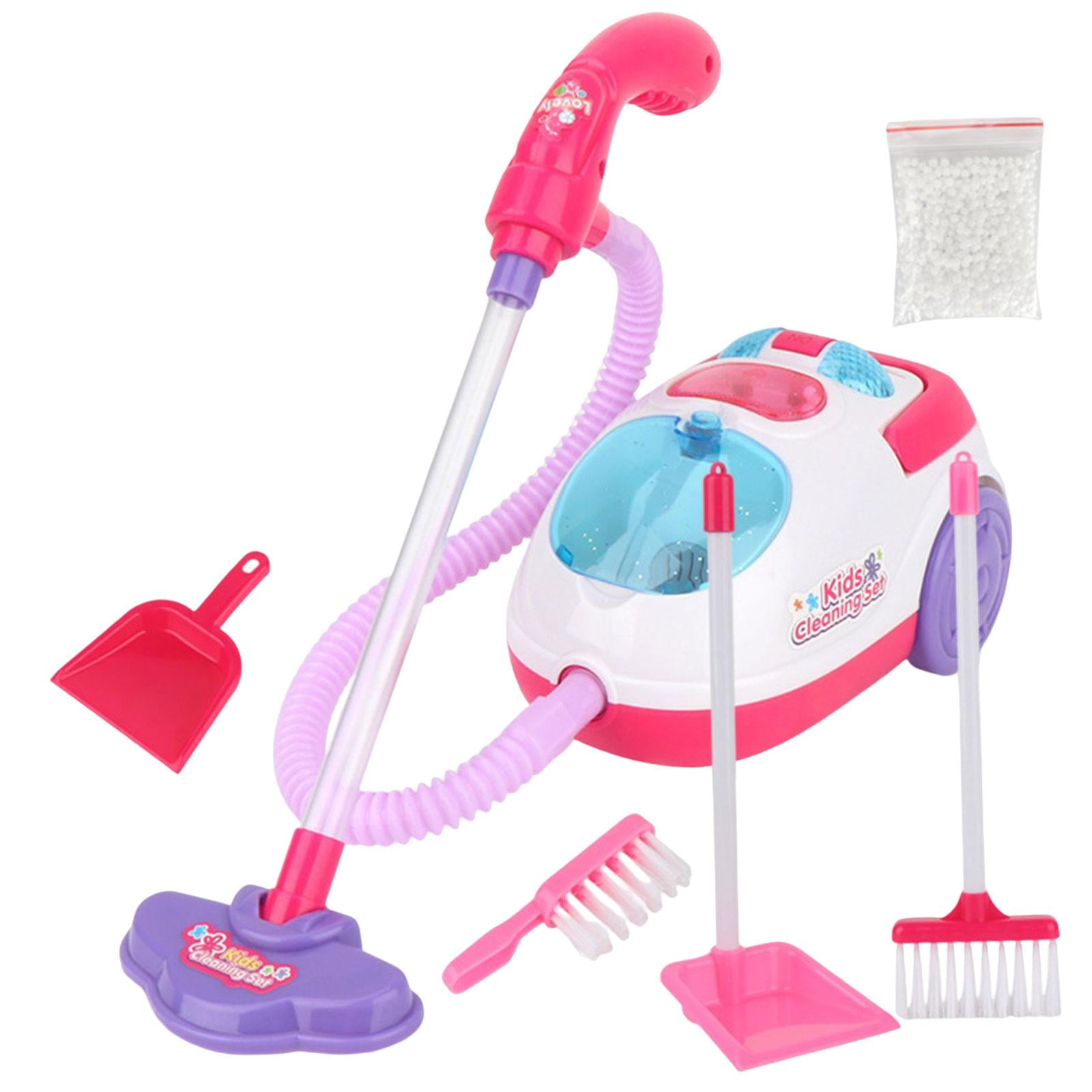 Kids Hoover Cleaning Accessory Set Trolley Pretend Role Play Toy Girls Gift Pink 