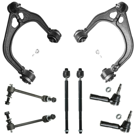 Detroit Axle - RWD Front End Suspension Kit for Chrysler 300 Dodge Challenger Charger Magnum, 2 Upper Control Arms 4 Inner Outer Tie Rod Ends 2 Stabilizer Sway Bars Replacement