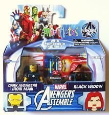 Marvel MiniMates Avengers Assemble Dark Avengers Exclusive Iron Man /& Black Widow