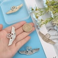 thumbnail image 3 of 4Pcs 2Colors Aviator Eagle Wing with Star Alloy Brooches for Backpack Clothes Decorations Party Anniversary Accessories Gifts Platinum and Light Gold 24x57x6mm Colorful, 3 of 6