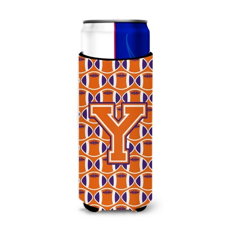 

Carolines Treasures CJ1072-YMUK Letter Y Football Orange White and Regalia Ultra Beverage Insulators for slim cans