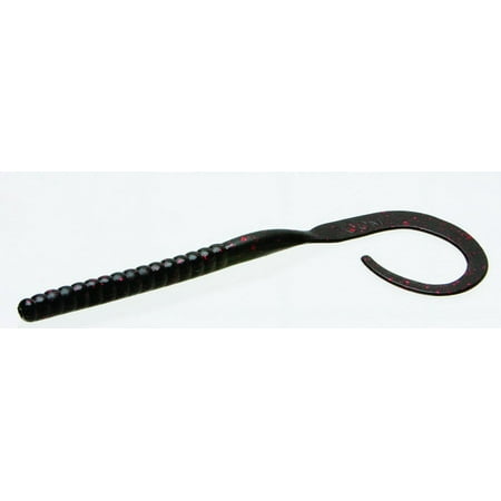 Zoom Ol Monster Worm Freshwater Fishing Soft Bait Black & Red Glitter 0 1/2 9 Pack