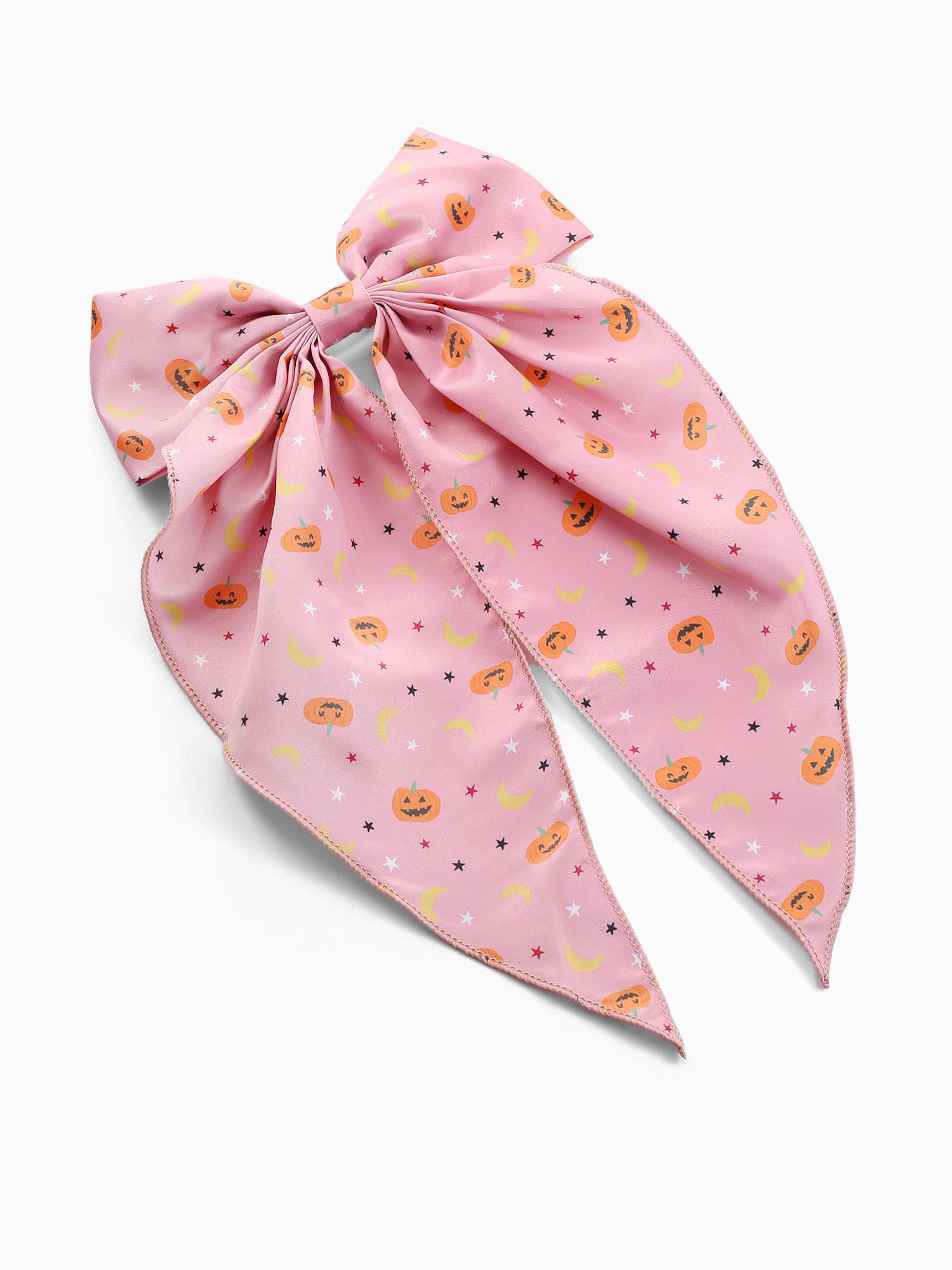 Way to Celebrate Pink Jack-O-Lantern Print Halloween Hair Bow, 1 Piece