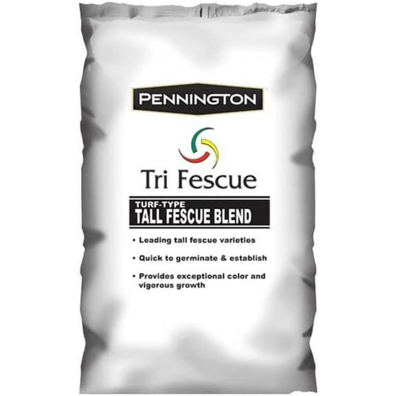 Pennington Tri-Fescue 50 LB Bag of Seed. Will Grow in Both Full Sun and Partial Shade Areas. Each Bag Covers 10,000 Square Feet When Overseeding Your Lawn   Home and Country USA Tri Fescue Tech Sheet