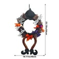 thumbnail image 3 of EUDIDV Creepy Tabletop Decor Halloween Wreath Pendant Witch Hanging Legs Wreath Artificial Flower Ribbon Bow Embellishment Ghost Door Garland Halloween Figurines, 3 of 5