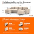 thumbnail image 2 of Sofá Seccional Modular Adapti 4 Plazas Reposabrazo Ancho + Dos Otomanos Beige Ostra, 2 of 9