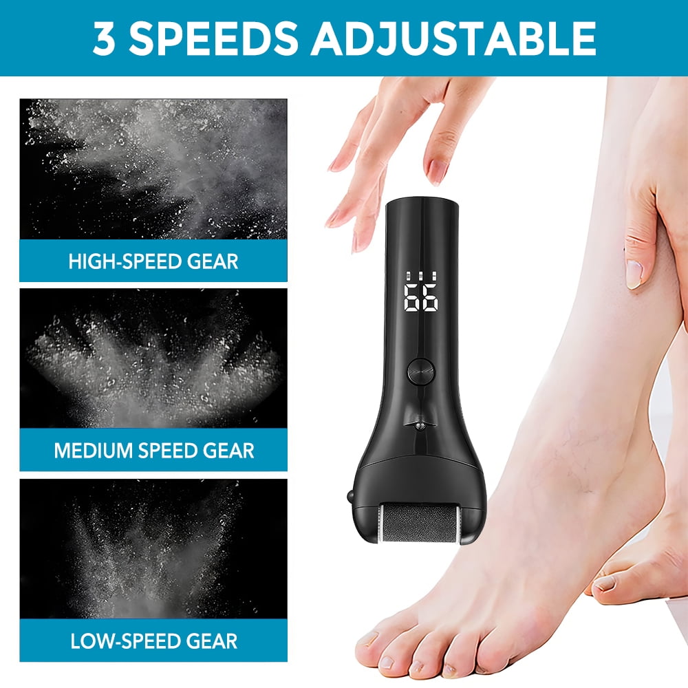 ATMOKO Electric Foot Callus Remover, 16-in-1 Professional Pedicure Tools Foot Care Kit, Foot Scrubber Electric Feet File Pedi for Hard Cracked Dry Dead Skin, Black