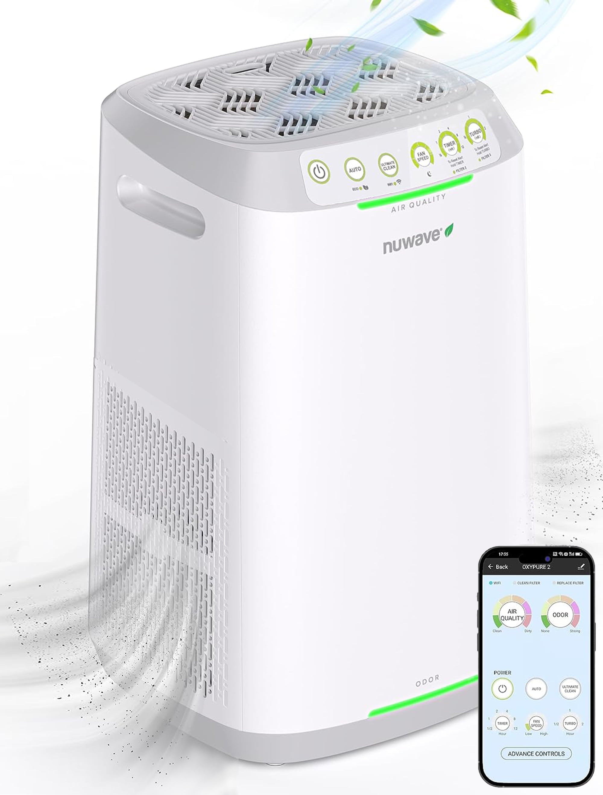 NuWave Professional Air Purifier for Home Large Room, ZERO Waste & ZERO