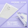 thumbnail image 5 of Ajazz AK820 RGB Backlight Compact USB Mechanical Keyboard, White & Purple, 5 of 9