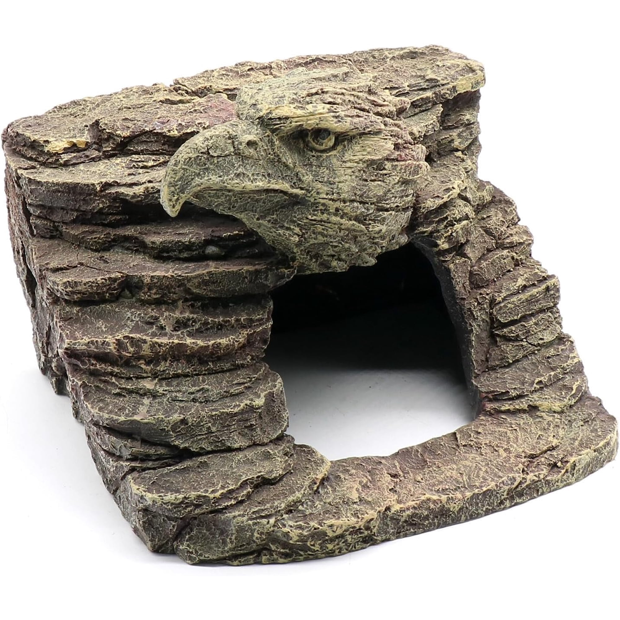 Reptile Rock Basking Platform Gecko Hide Cave Hiding Place Snake Cave and Hides for Reptiles Amphibians and Small Animals Lizards (Type-D(Medium))