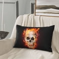 thumbnail image 4 of Plush Throw Pillow Covers, Satanic Skull Flames Darkness Pillow Cases with Invisible Zipper, Breathable Microfiber Pillow Cases Standard Size for Sleeping Bedroom Sofa Living Room 20x30, 4 of 5
