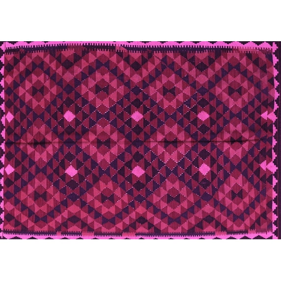 Ahgly Company Indoor Rectangle Oriental Pink Traditional Area Rugs, 6' x 9'