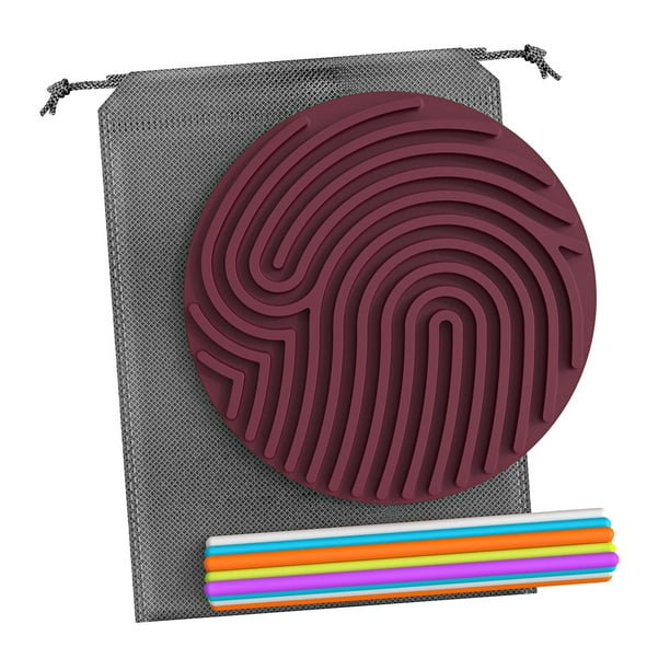Tablero de actividad sensorial, tablero silencioso para inquietos, coordinación, concentración, tablero sensorial redondo de silicona para lugares de rojo
