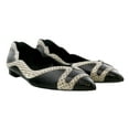 thumbnail image 2 of Roberto Cavalli Black Python Detail Pointed Toe Ballerina-6 for Womens, 2 of 4