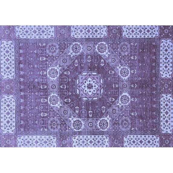 Ahgly Company Indoor Rectangle Abstract Blue Modern Area Rugs, 4' x 6'