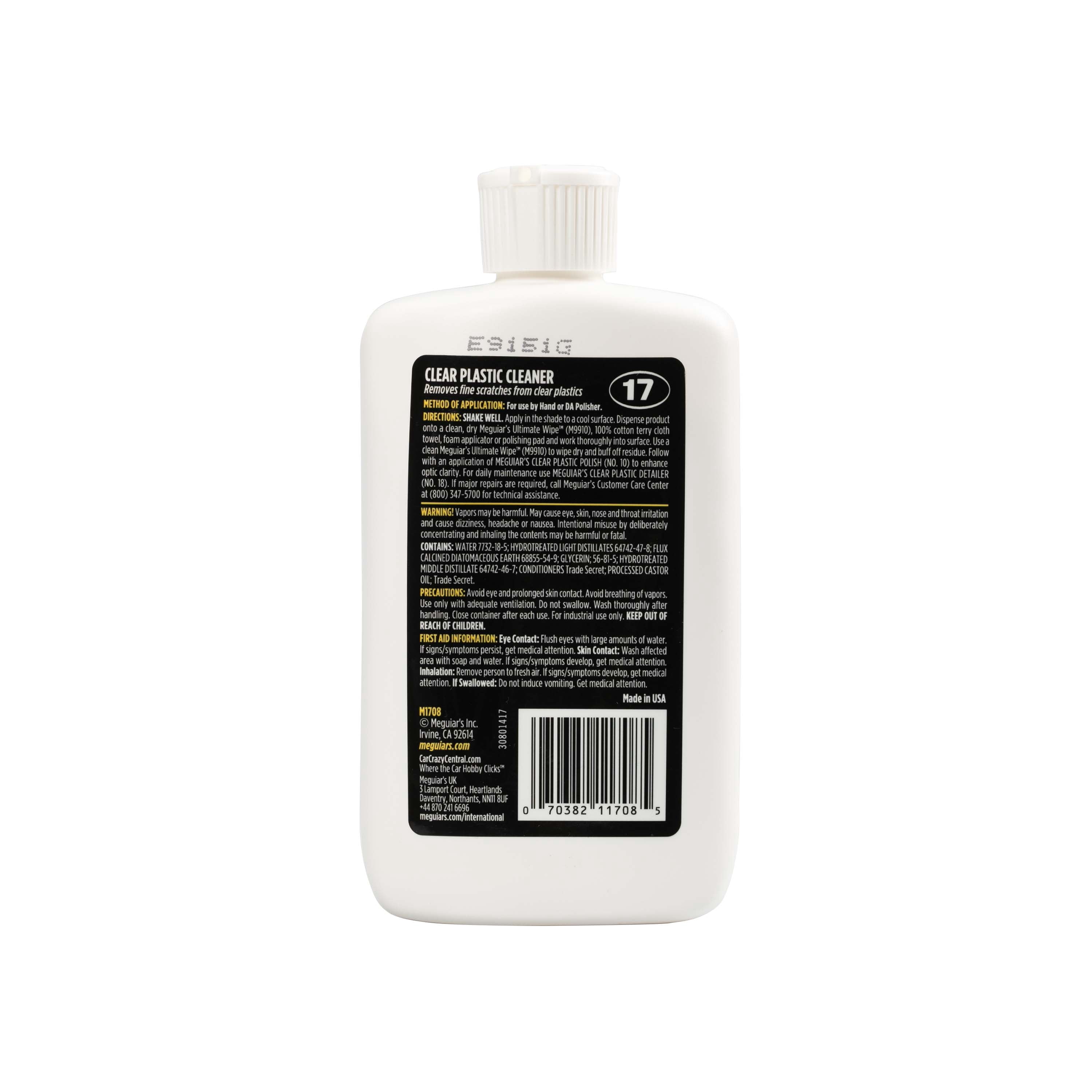 Meguiar's M17 Mirror Glaze Clear Plastic Cleaner, M1708, Oz