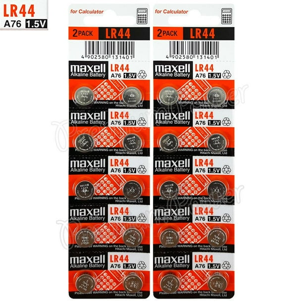 Maxell LR44 (A76) Batteries, 20 Count