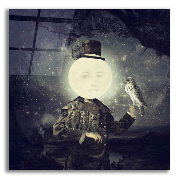 Epic Art 'Full Moon' by Paula Belle Flores, Acrylic Glass Wall Art, 12"x12"