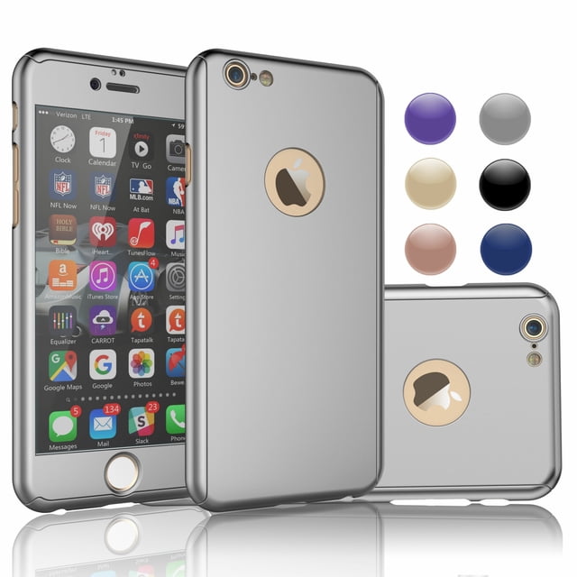 Apple iPhone 6 Case, Case For iPhone 6, iPhone 6 Screen Protector, Thin Premium Dual Layer Hard Case For iPhone 6 with Tempered Glass Screen Protector For iPhone 6 4.7" -Rose Gold