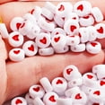 thumbnail image 3 of SHISUYAN DIY Round Heart Beads for Craft Making Acrylic Red Color Lightweight and Portable 500pcs, 3 of 8