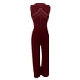 thumbnail image 4 of Womens Ruched Wide Leg Long Pants Jumpsuits Dressy Sleeveless Rompers Tunic Sequin Formal Cocktail Party Playsuit, 4 of 5