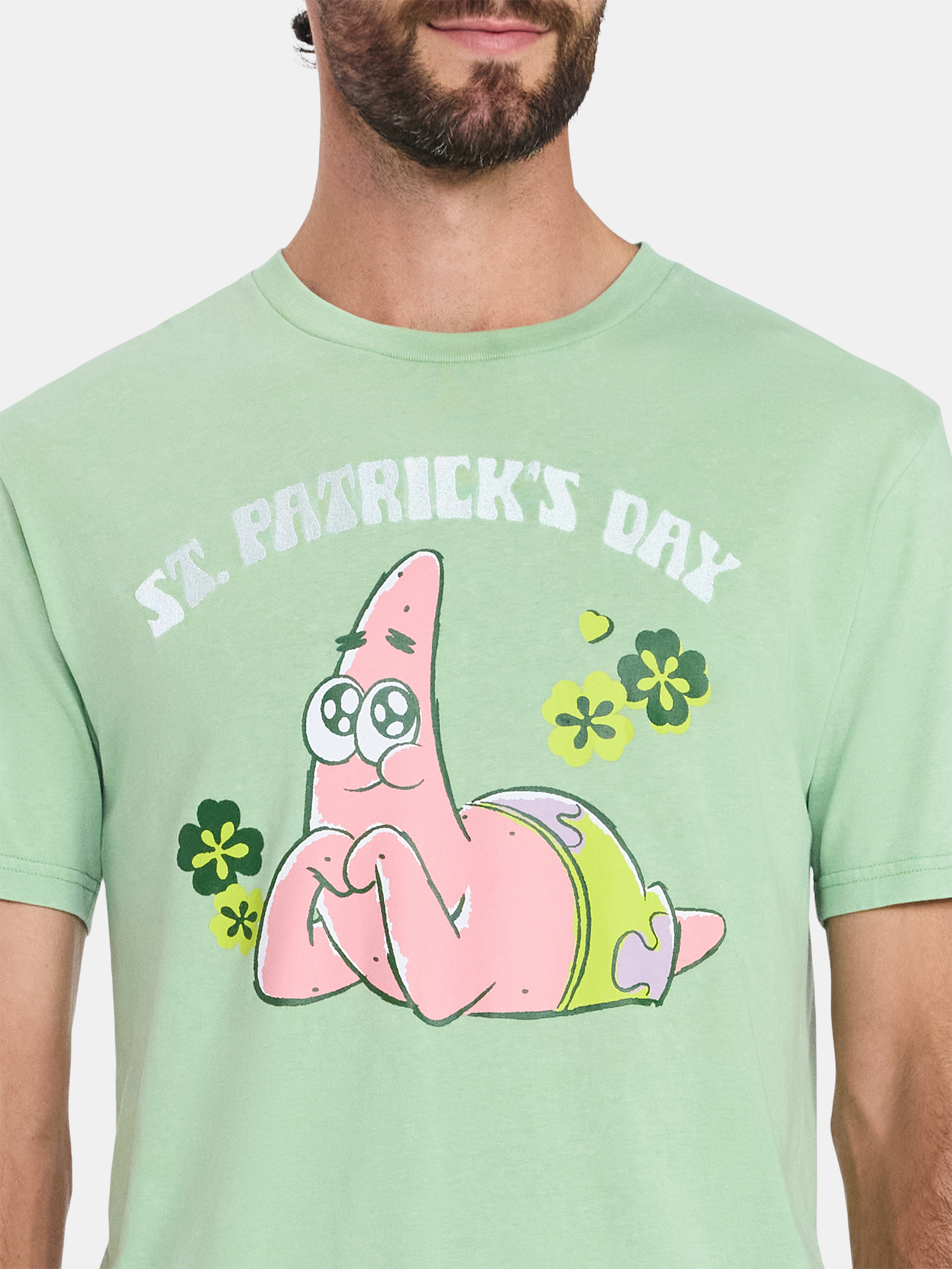 SpongeBob SquarePants Patrick Star Men's and Big Men's St. Patrick's Day Graphic Tee, Sizes XS-5XL