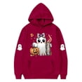 thumbnail image 4 of SERTG Children Halloween Printed Hooded Tops Long Sleeved Sweatshirt with Pockets Fleece Top Hooded Sweatshirt for Girls 3-14 Years(Red,5-6 Years), 4 of 4