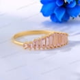 thumbnail image 4 of SHEKHAWATJEWELS 5x2.5 mm / 0.50 Ct Baguette Cut Pink Sapphire Half Eternity Wedding Band Step Cut Stackable Bridal Band Unique Designer Wedding Band Gift for Women, 4 of 8