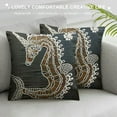 thumbnail image 3 of Euro Sham, Brown Euro PillowcasesEuropean Pillow Covers, Sea Horse, Pearl, Beach Style Euro Size Pillow Shams Easter - Noble Sea Horse, 3 of 5