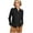 Black, variant on Shaker Zip Front Cardigan Women's Cardigan Sweater Solid Button Long Sleeve Classic Neck Knit Cardigan Sweater Casual
