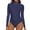 Navy, variant on MANIFIQUE Women's Mock Turtle Neck Long Sleeve Tops Bodysuit Jumpsuit