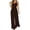 Coffee, variant on Women Adjustable Strap Button Wide Leg Jumpsuits Pants Bottoms