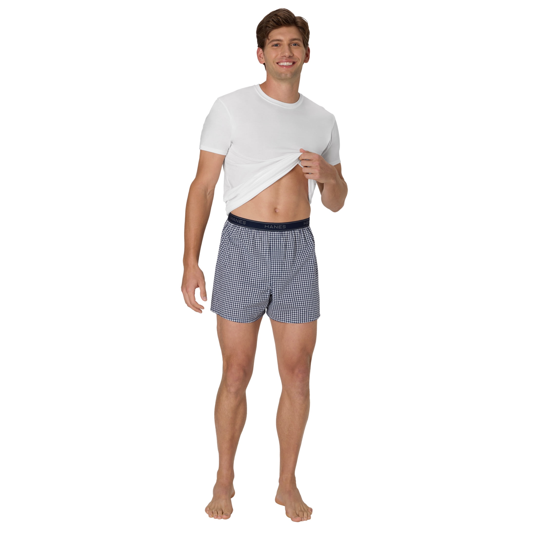 Hanes Men's Underwear Boxers Pack, 6-Pack, Cotton Stretch, Assorted Plaids & Prints