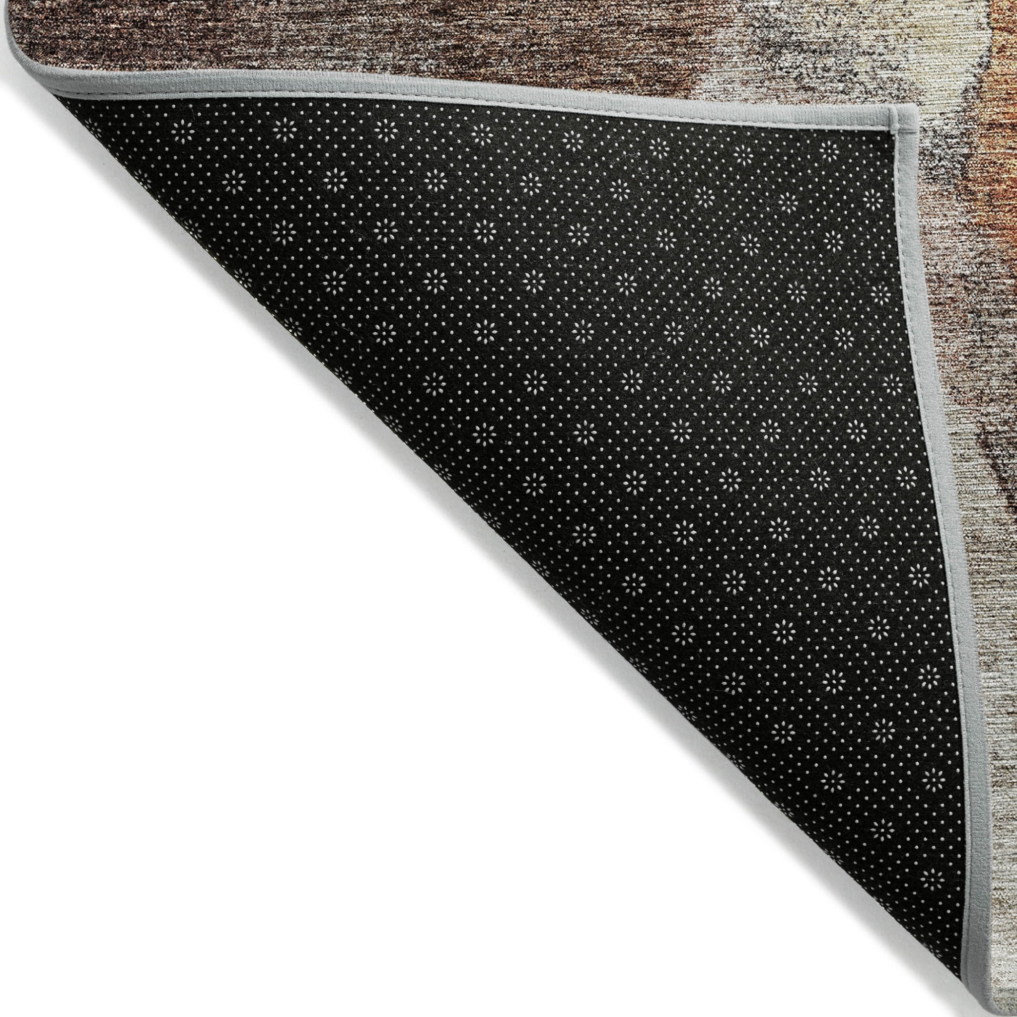 HomeRoots 605834 8 x 10 ft. Coffee, Copper & Beige Abstract Washable Indoor & Outdoor Rectangle Area Rug