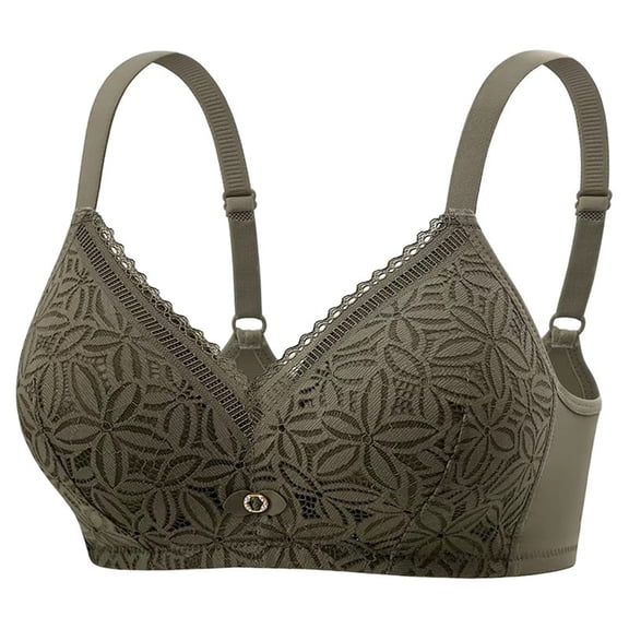 IROINNID Wireless Bras for Women Floral Contrast Lace Comfy and Breathable Full Coverage Support Adjustable Straps Women's Bras for Everyday Wear