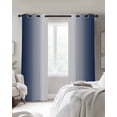 thumbnail image 2 of Blackout Curtains for Bedroom, Navy Blue Ombre Room Darkening Window Drapes for Living Room, Blue White Gradient Modern Abstract Art Thermal Insulated Grommet Curtains, 52x63 inch, 2 Panels, 2 of 9
