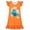 Q149 Orange, variant on Angala Nightgown Holiday Dress For Girls Flutter Sleeve Crew Neck Cartoon Dinosaur Print Girls Back To School Dresses