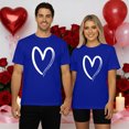 thumbnail image 2 of KHONTS Valentine's Day Sweat Heart T Shirts for Couple Women and Men Crew Neck Short Sleeve T Shirt Fashion Casual Tees Blue XL, 2 of 4