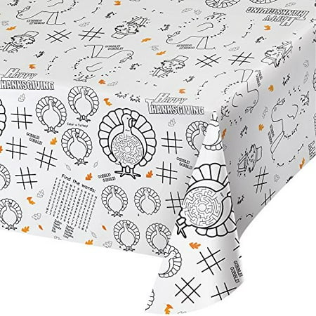 Kids Coloring And Activity Thanksgiving Tablecloth Bundle 2 Items 1 Paper Tablecover 1 Box Of Crayons Walmart Canada