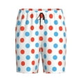 thumbnail image 4 of Naloa Red Blue Polka Dots Men's Short Pajama Pants, Lounge Comfort Shorts with Elasticized Waistband and Side Pockets - X-Large, 4 of 9