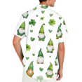 thumbnail image 4 of Domuza St Patricks Day Shirt for Men Casual Irish Green Shamrock Graphics Tshirts Beach Vacation Short Sleeve Button Down Lapel Blouse White M, 4 of 4