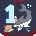 thumbnail image 4 of Inktastic 1st Birthday Shark with Cake Boys or Girls Baby Bib, 4 of 4