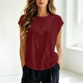thumbnail image 5 of Horkkom Short Sleeve Tops for Women Crew Neck Solid Color Basic Tees Casual Loose T Shirts with Pocket M, 5 of 10