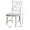 thumbnail image 5 of Open Scroll Back Wooden Side Chair with Padded Seat, Set of 2, White, 5 of 5