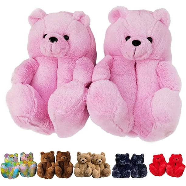 Zapatillas De Felpa De Oso De Dibujos Animados Para Mujer, Pantuflas De Felpa Para El Hogar, Pantuflas Cálidas Para Interiores, Regalo De Invierno Vogacara AP007380-02